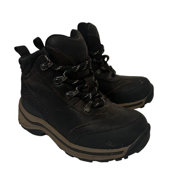 Timberland Toddler 9 Brown Black Hiking Boots Unisex Outdoor Leather Gorpcore - Picture 1 of 8
